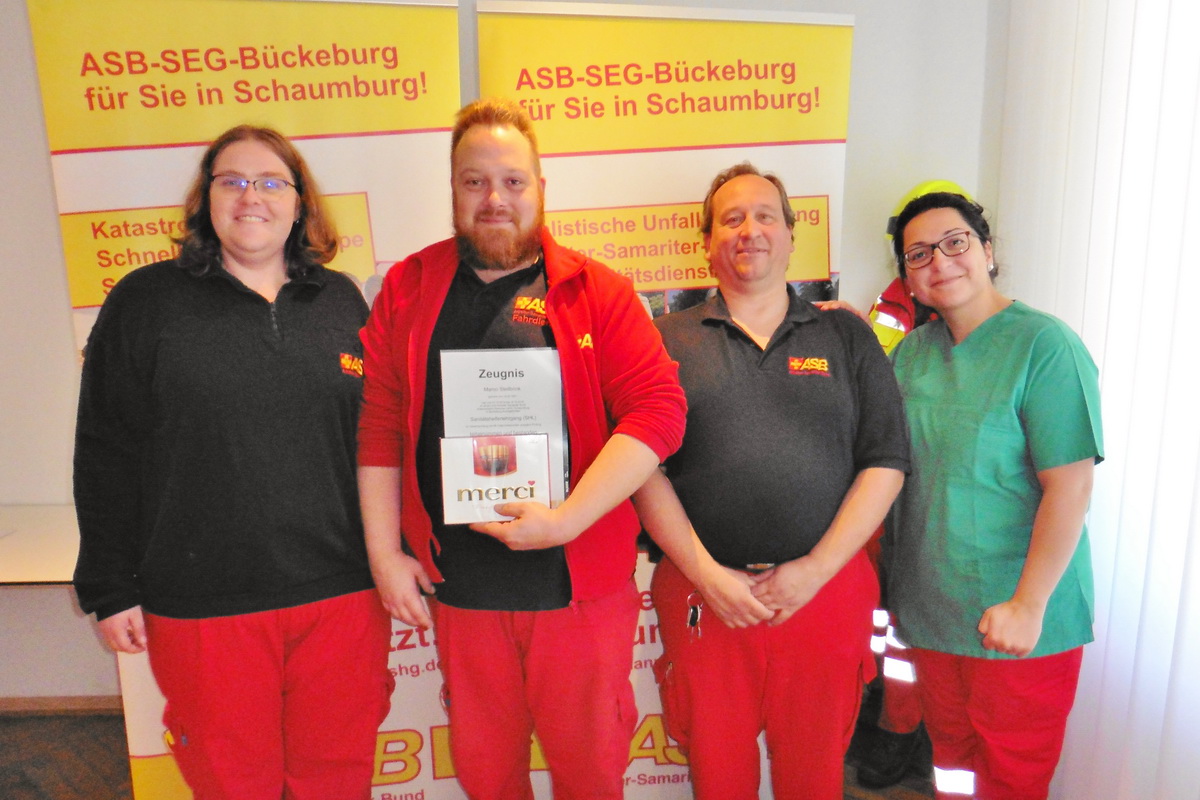 Bereits 100 Sanitätshelfer am ASB-Standort Bückeburg ausgebildet